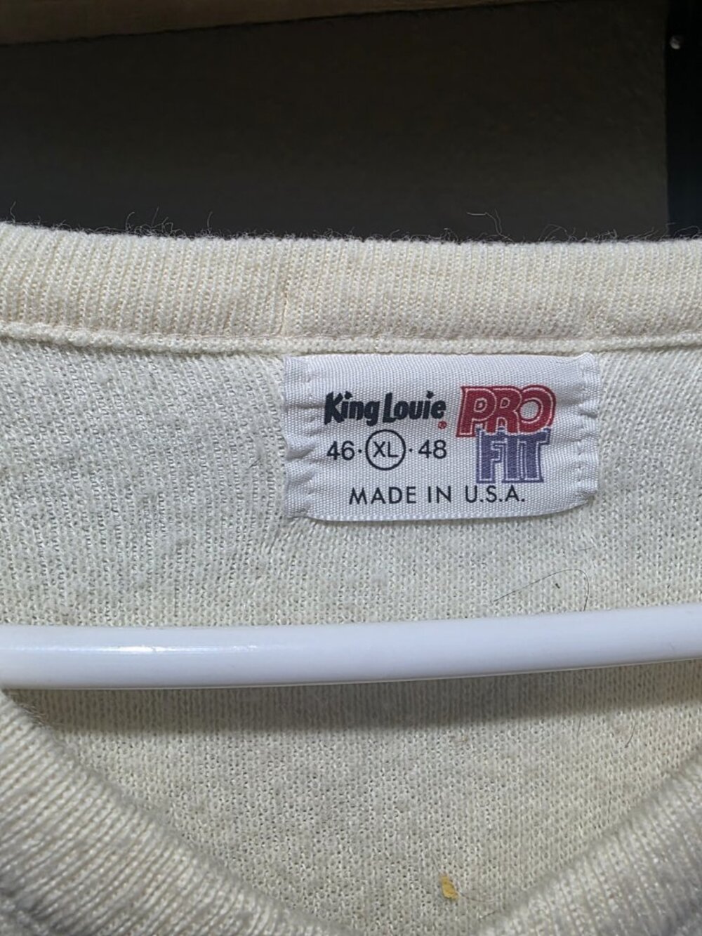 Vintage 70s King Louie Pro Fit Jepson Embroidered Polyester V Neck Sweater XL - Picture 3 of 7